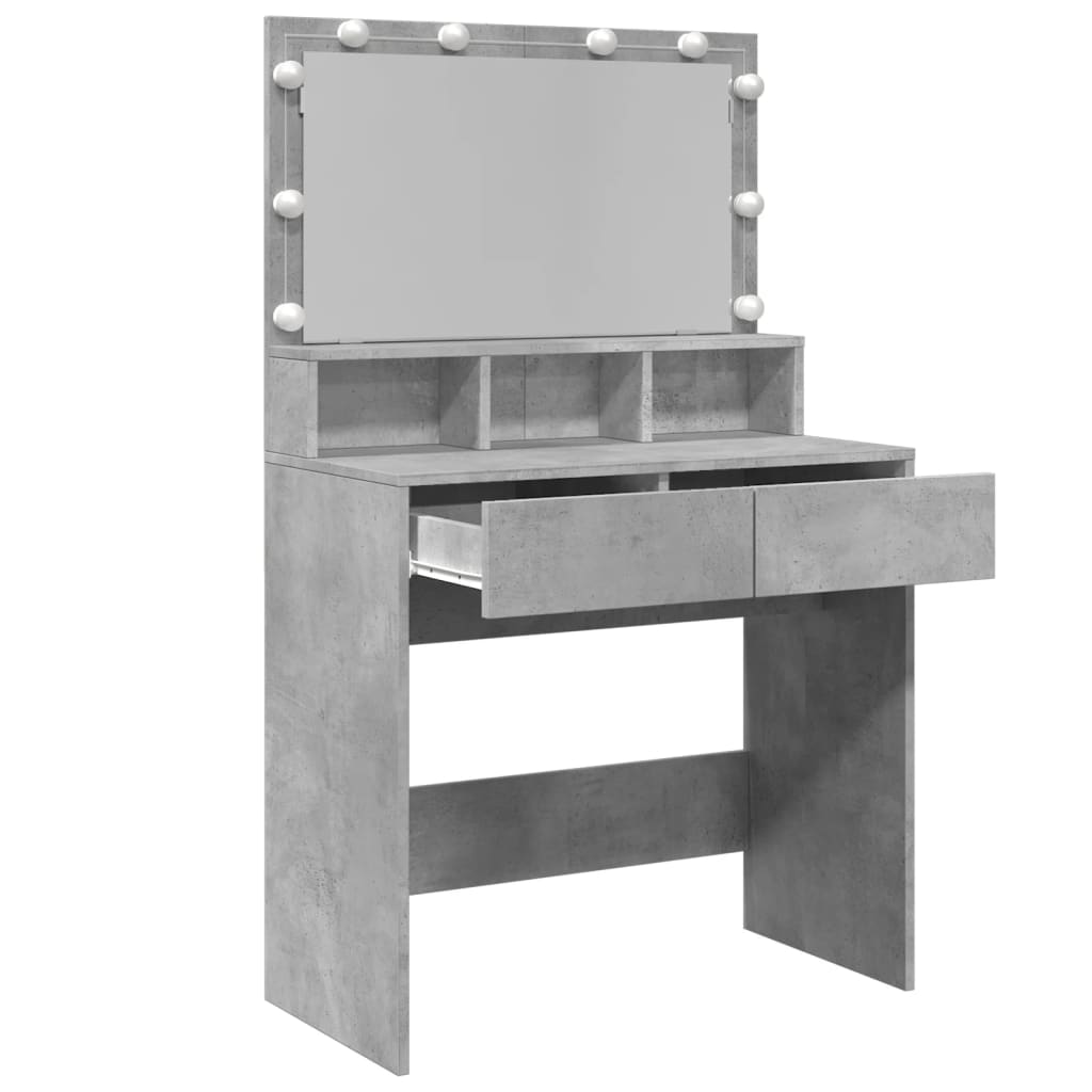 Kaptafel met LED 80x41x134,5 cm betongrijs is nu te koop bij PeponiXL, paradijselijk wonen!