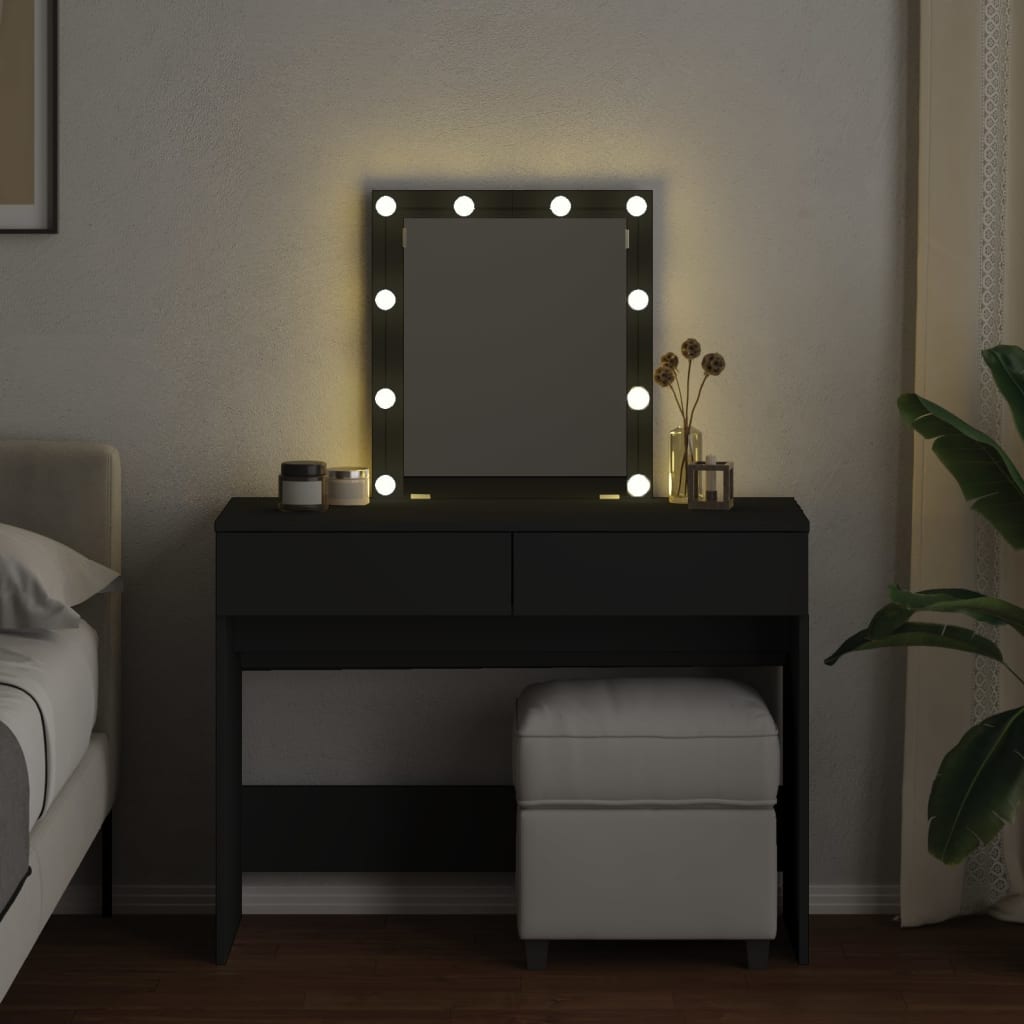 Kaptafel met LED-verlichting 100x40x130 cm zwart is nu te koop bij PeponiXL, paradijselijk wonen!