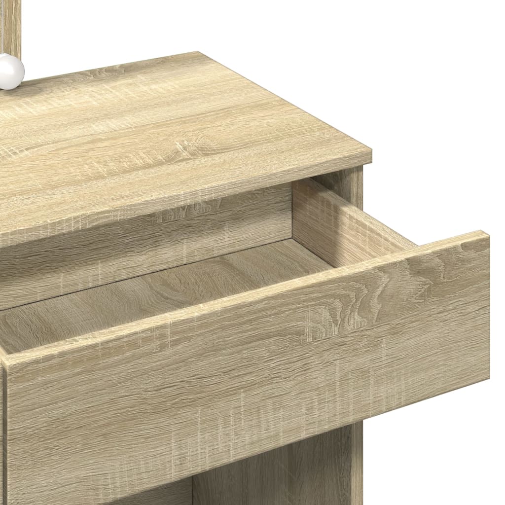 Kaptafel met LED-verlichting 100x40x130 cm sonoma eikenkleurig is nu te koop bij PeponiXL, paradijselijk wonen!