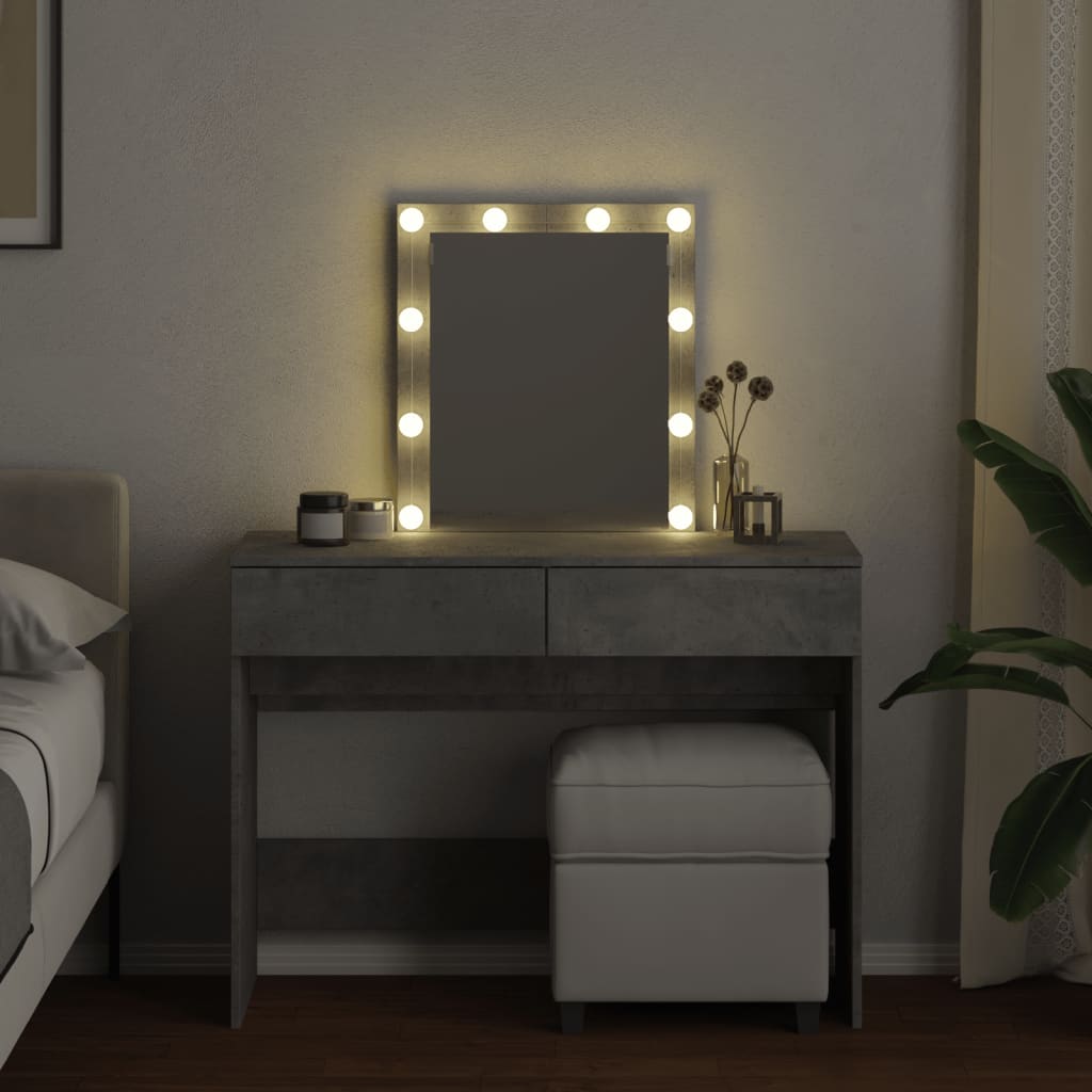 Kaptafel met LED-verlichting 100x40x130 cm betongrijs is nu te koop bij PeponiXL, paradijselijk wonen!