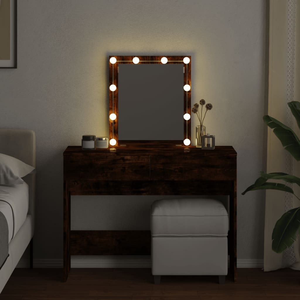 Kaptafel met LED 100x40x130 cm gerookt eikenkleurig is nu te koop bij PeponiXL, paradijselijk wonen!