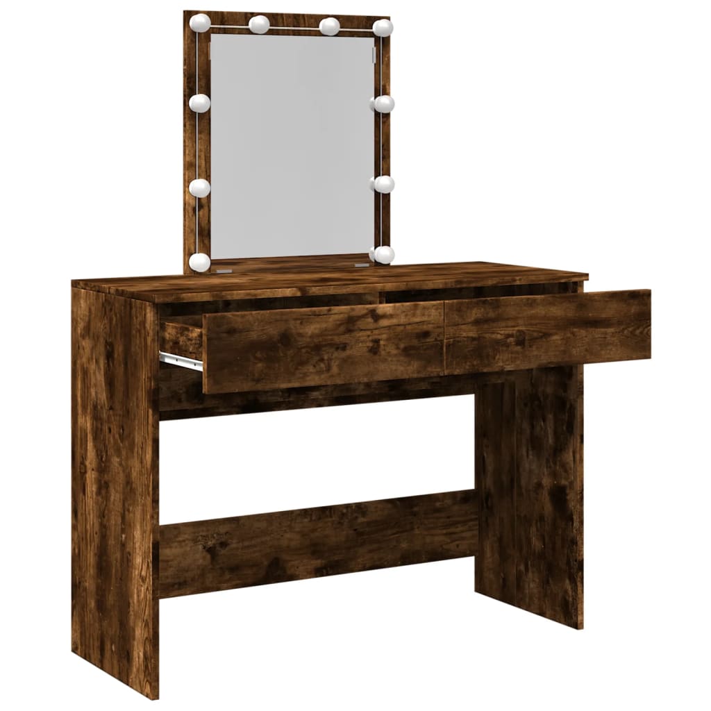 Kaptafel met LED 100x40x130 cm gerookt eikenkleurig is nu te koop bij PeponiXL, paradijselijk wonen!