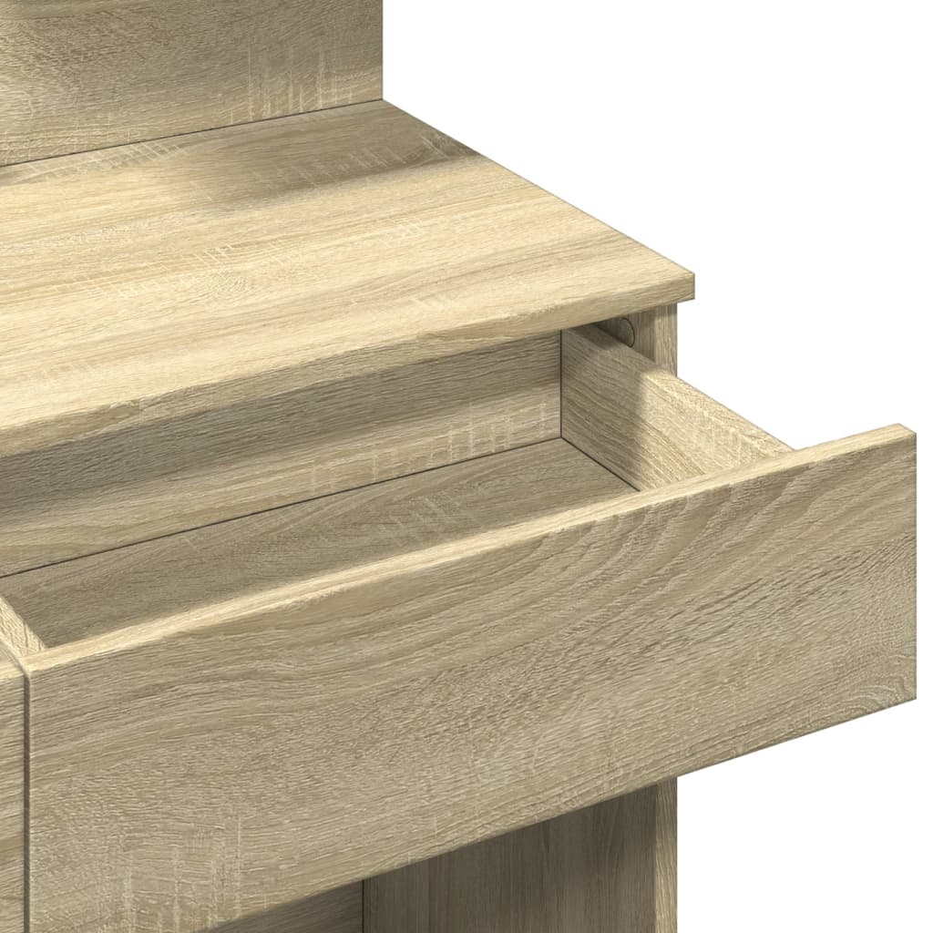 Kaptafel met LED-verlichting 100x40x130 cm sonoma eikenkleurig is nu te koop bij PeponiXL, paradijselijk wonen!