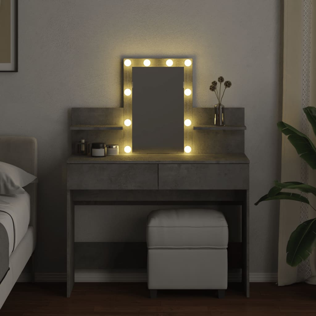 Kaptafel met LED-verlichting 100x40x130 cm betongrijs is nu te koop bij PeponiXL, paradijselijk wonen!