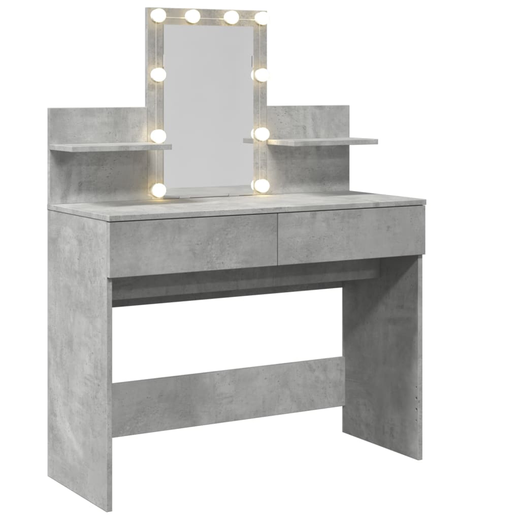 Kaptafel met LED-verlichting 100x40x130 cm betongrijs is nu te koop bij PeponiXL, paradijselijk wonen!
