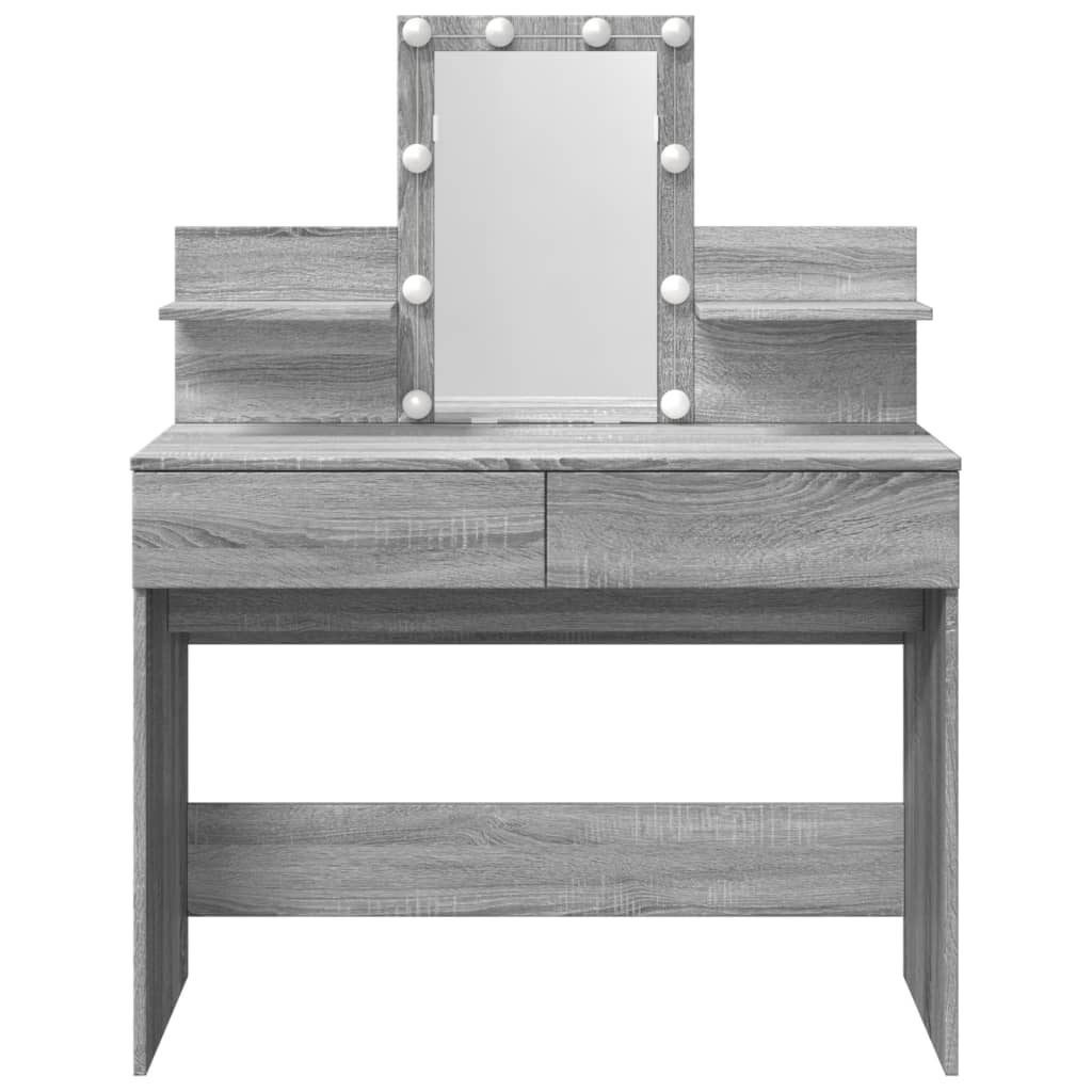 Kaptafel met LED-verlichting 100x40x130 cm grijs sonoma is nu te koop bij PeponiXL, paradijselijk wonen!