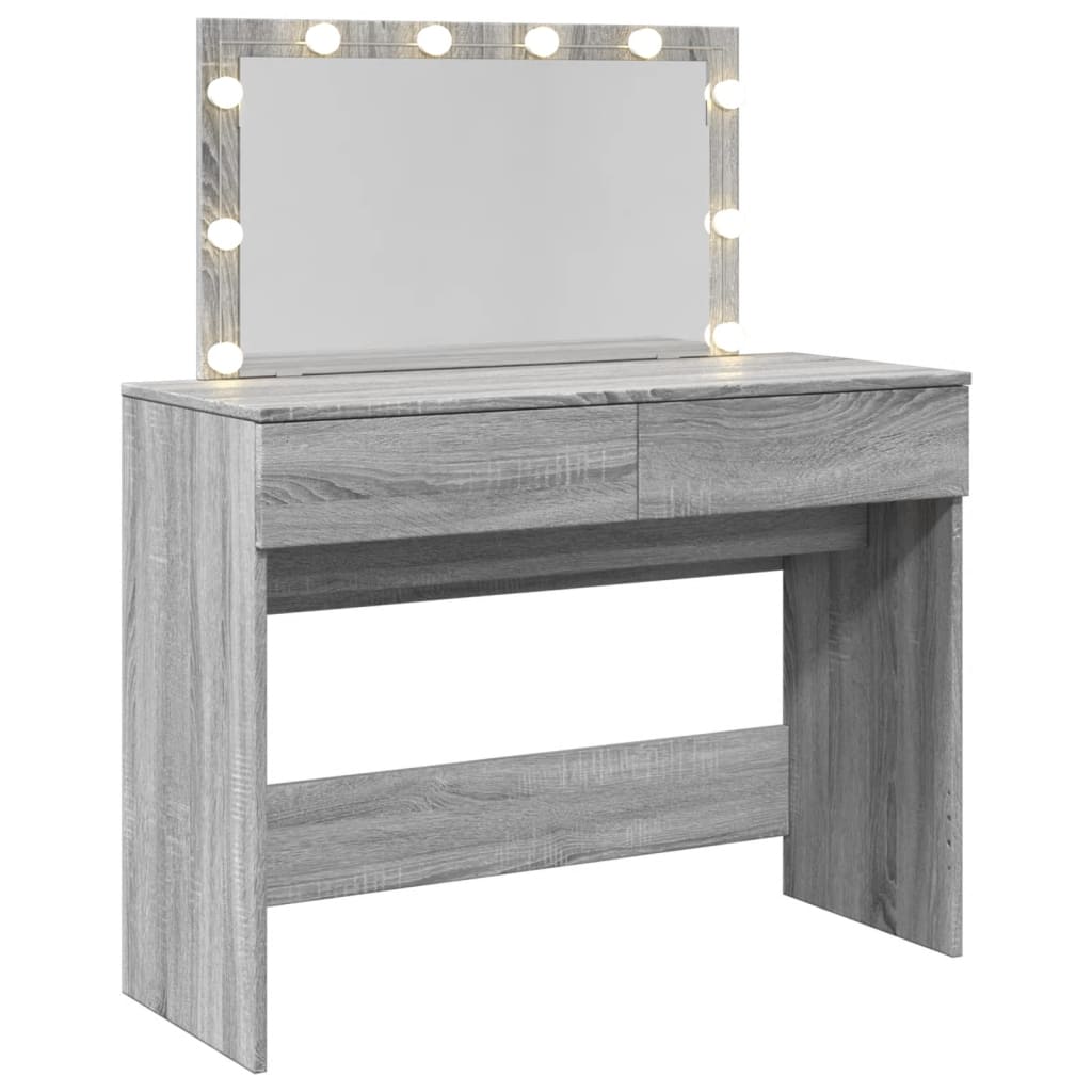 Kaptafel met LED-verlichting 100x40x120 cm grijs sonoma is nu te koop bij PeponiXL, paradijselijk wonen!
