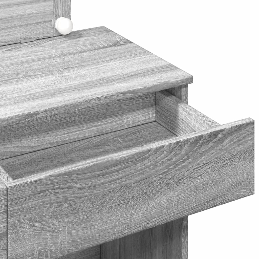 Kaptafel met LED-verlichting 100x40x120 cm grijs sonoma is nu te koop bij PeponiXL, paradijselijk wonen!