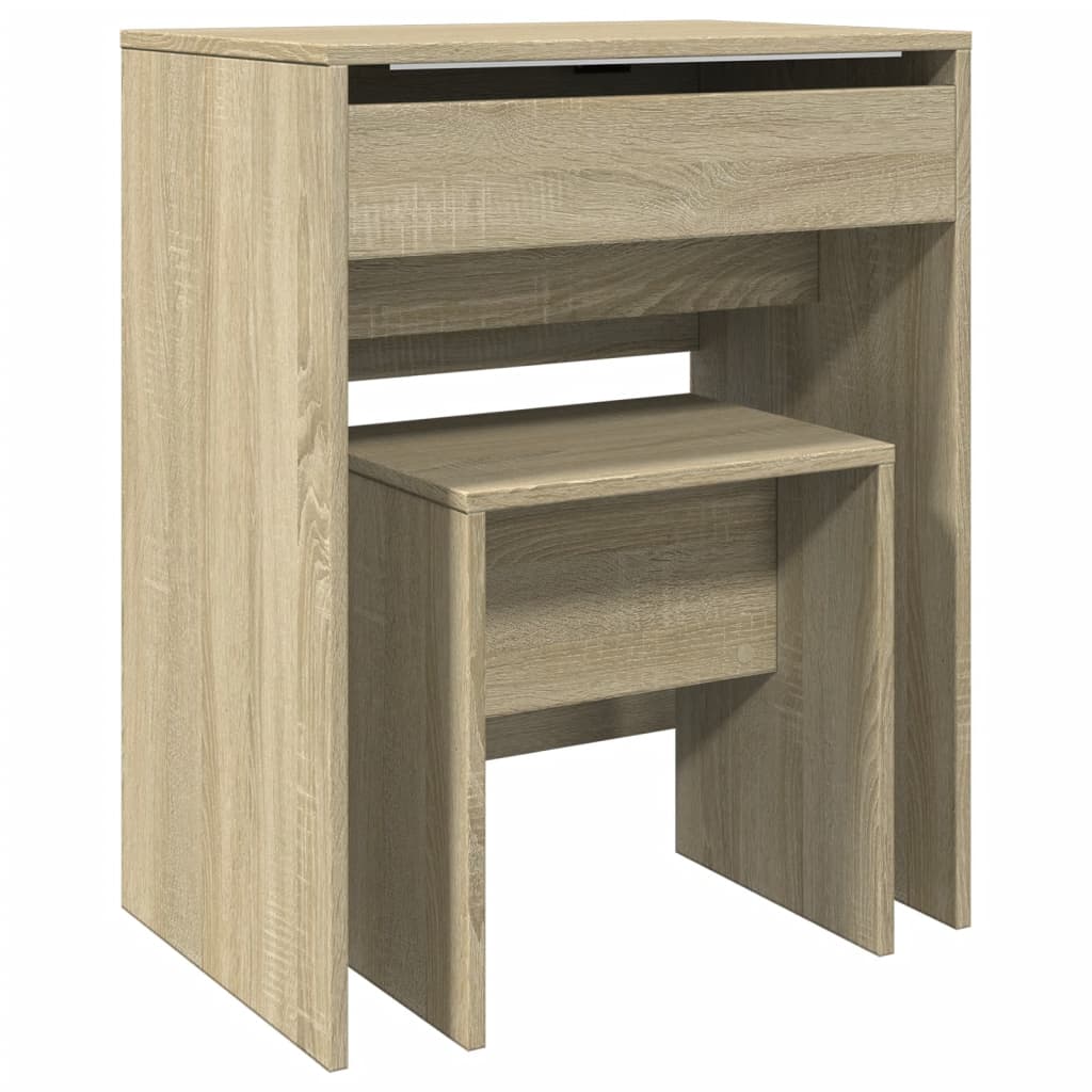 Kaptafel met krukje 60x40x113,5 cm sonoma eikenkleurig is nu te koop bij PeponiXL, paradijselijk wonen!