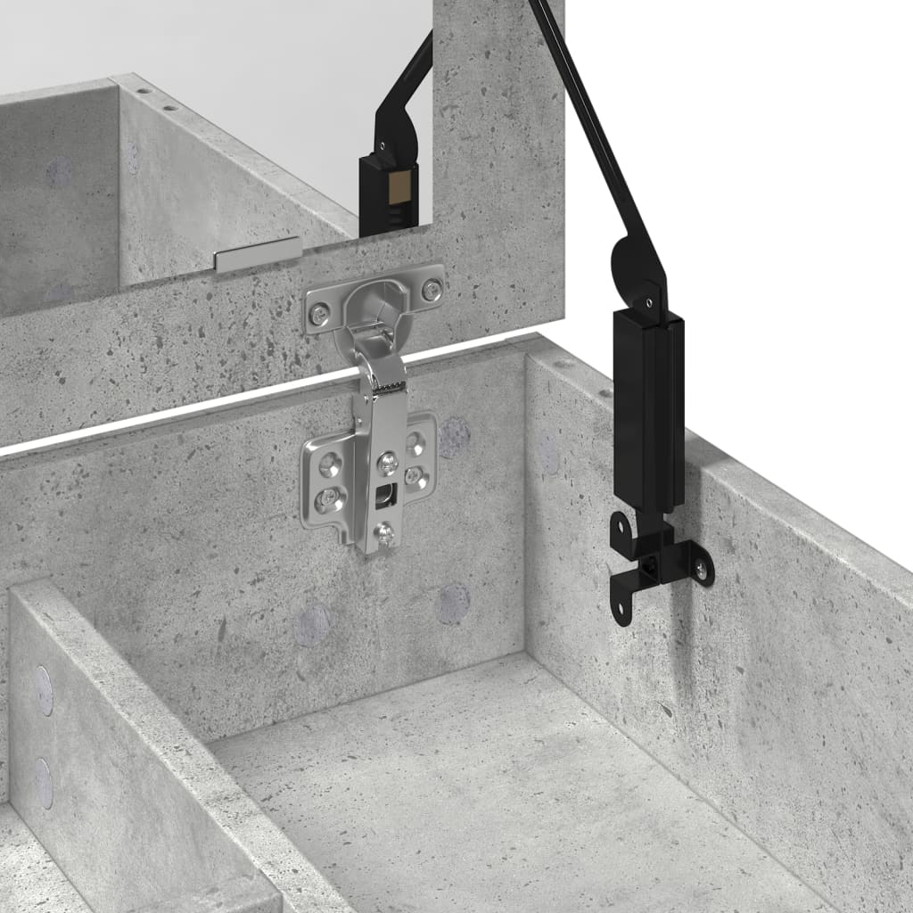 Kaptafel met spiegel 73x46,5x120 cm betongrijs is nu te koop bij PeponiXL, paradijselijk wonen!