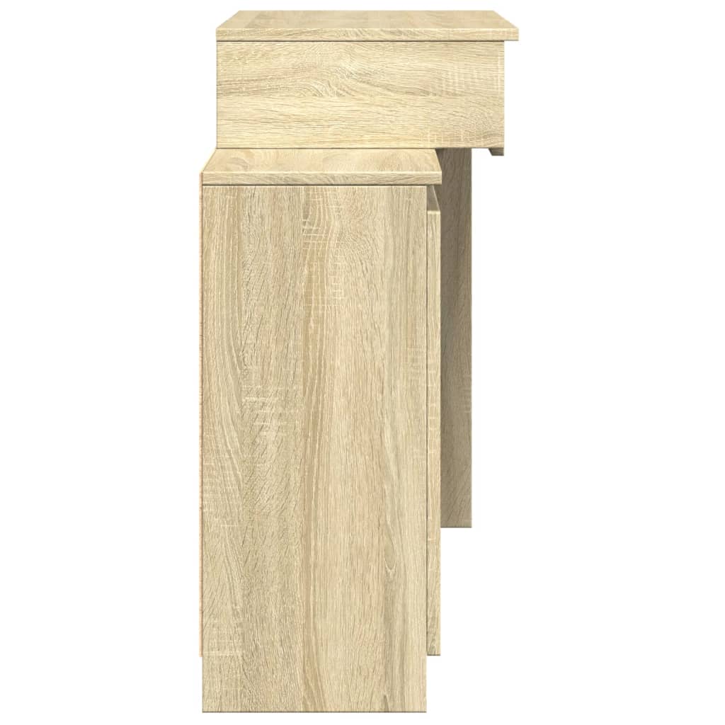 Kaptafel met LED 115x37x110,5 cm sonoma eikenkleurig is nu te koop bij PeponiXL, paradijselijk wonen!