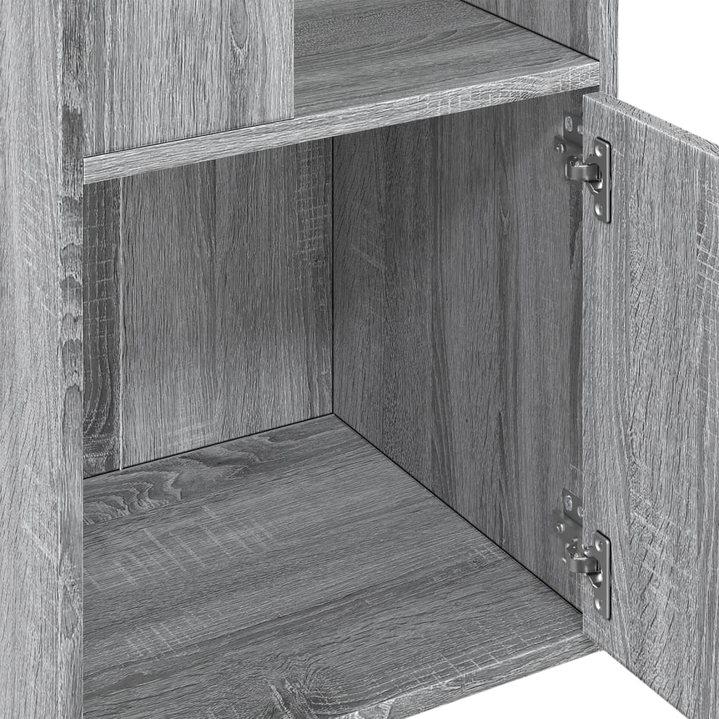 Boekenkast 40x36x189 cm bewerkt hout grijs sonoma eikenkleurig is nu te koop bij PeponiXL, paradijselijk wonen!