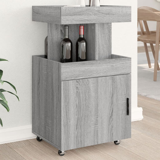 Drankkar 50x41x89 cm bewerkt hout grijs sonoma eikenkleurig is nu te koop bij PeponiXL, paradijselijk wonen!