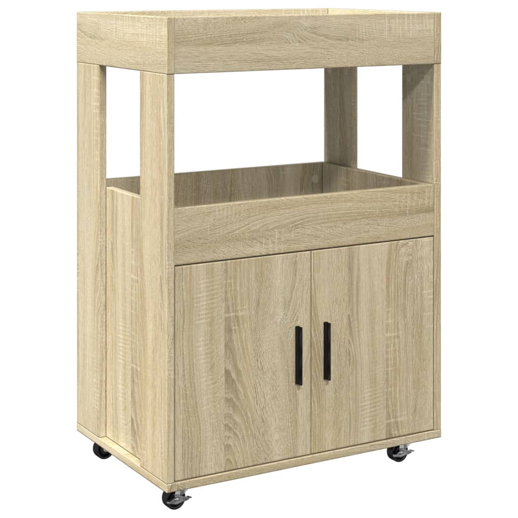 Drankkar 60x39,5x89 cm bewerkt hout sonoma eikenkleurig is nu te koop bij PeponiXL, paradijselijk wonen!