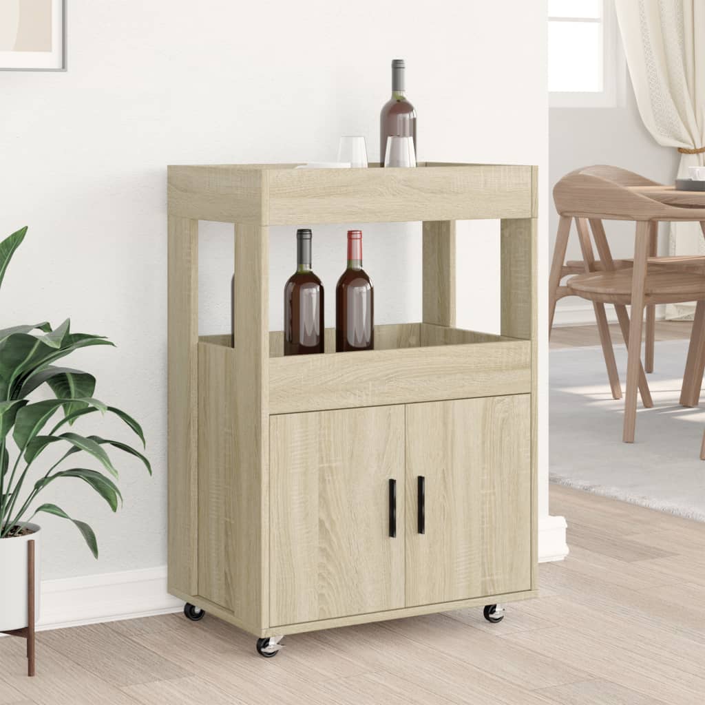 Drankkar 60x39,5x89 cm bewerkt hout sonoma eikenkleurig is nu te koop bij PeponiXL, paradijselijk wonen!