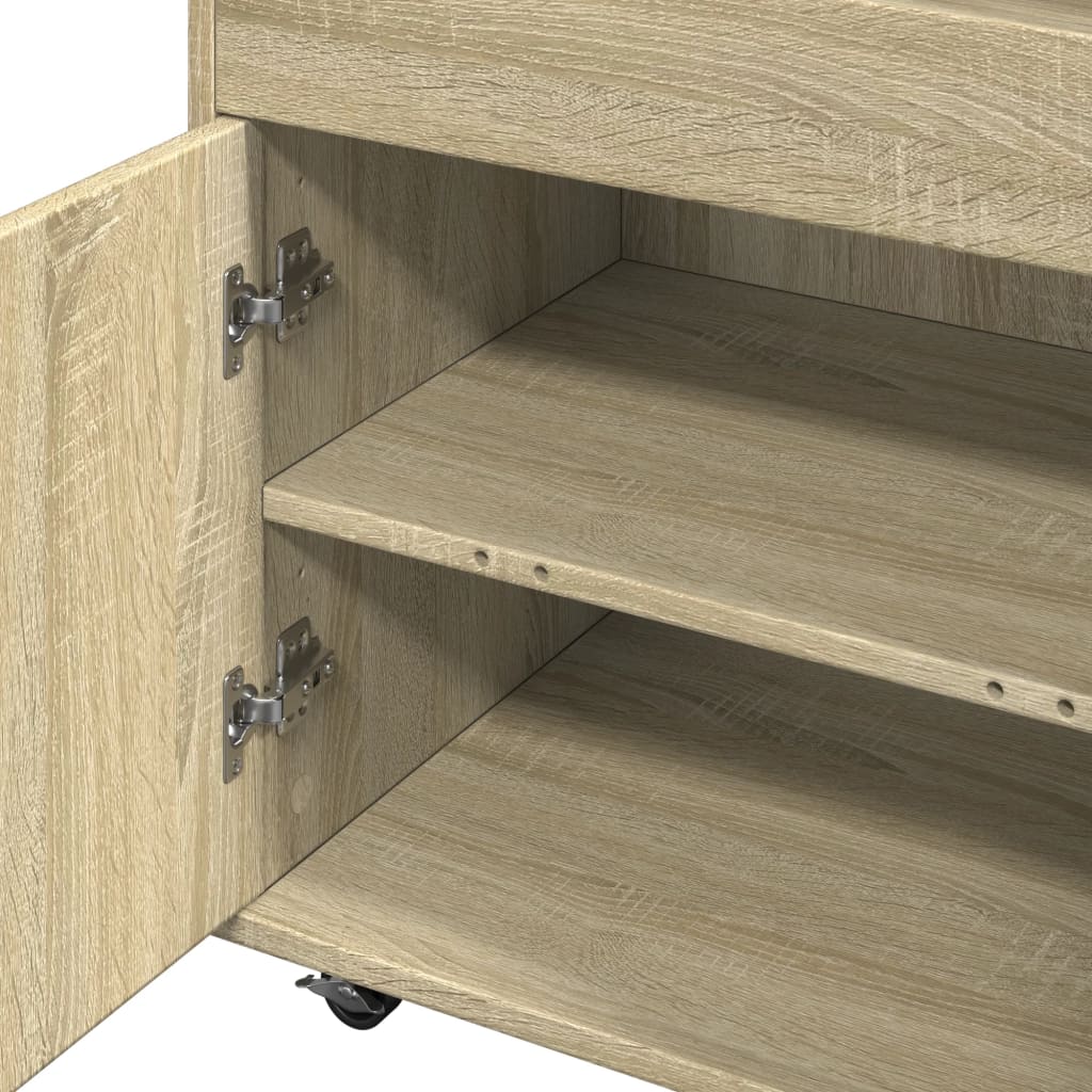 Drankkar 60x39,5x89 cm bewerkt hout sonoma eikenkleurig is nu te koop bij PeponiXL, paradijselijk wonen!