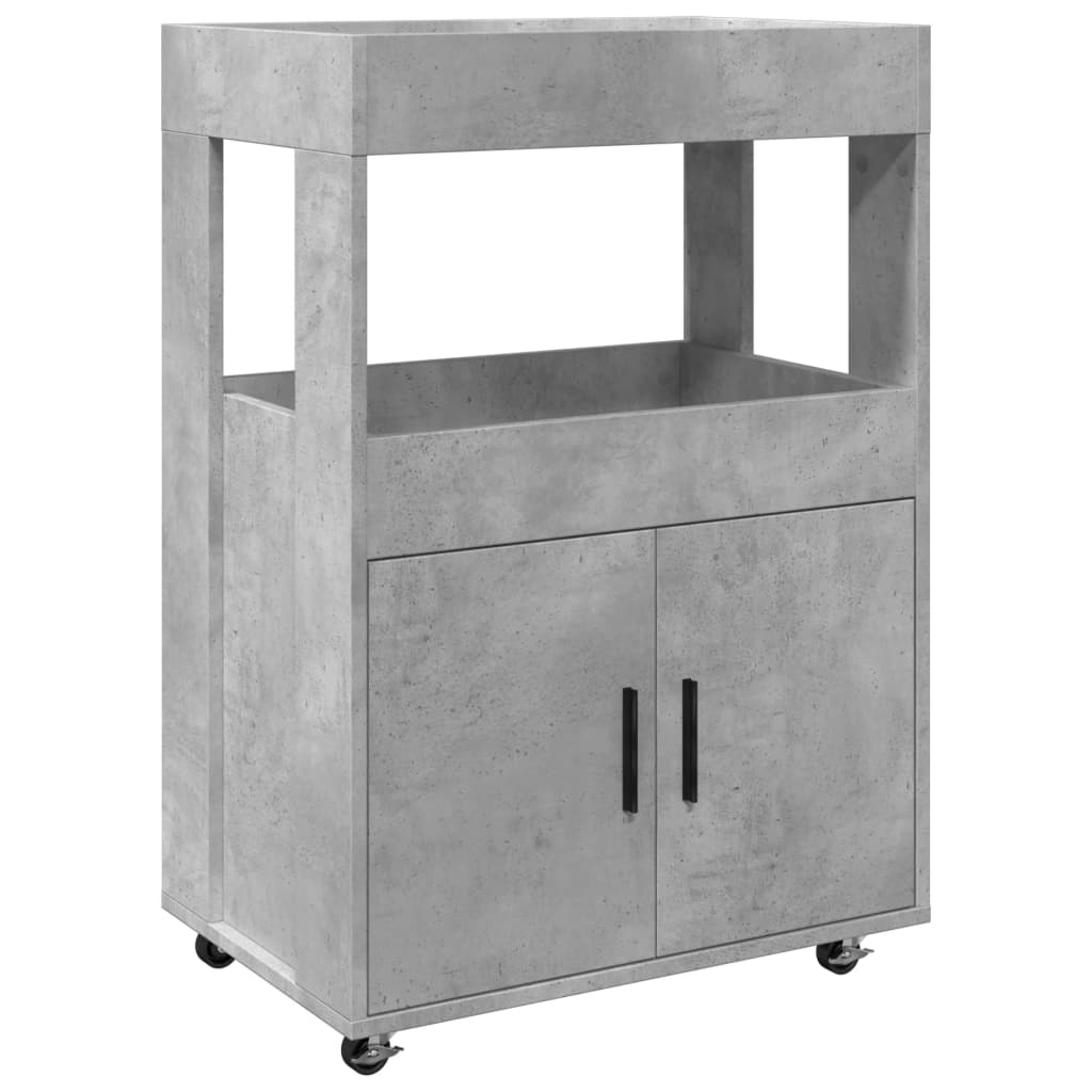 Drankkar 60x39,5x89 cm bewerkt hout betongrijs is nu te koop bij PeponiXL, paradijselijk wonen!