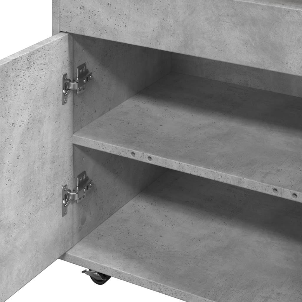 Drankkar 60x39,5x89 cm bewerkt hout betongrijs is nu te koop bij PeponiXL, paradijselijk wonen!