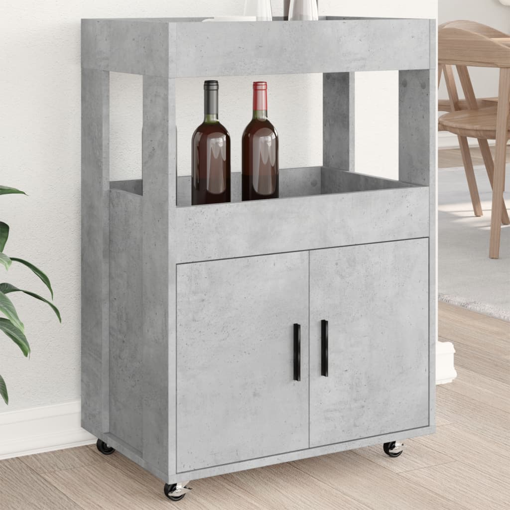 Drankkar 60x39,5x89 cm bewerkt hout betongrijs is nu te koop bij PeponiXL, paradijselijk wonen!
