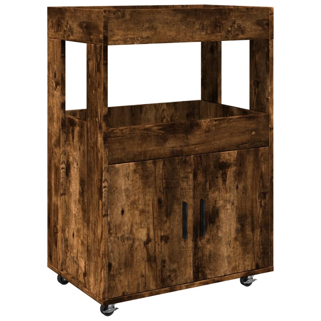 Drankkar 60x39,5x89 cm bewerkt hout gerookt eikenkleurig is nu te koop bij PeponiXL, paradijselijk wonen!