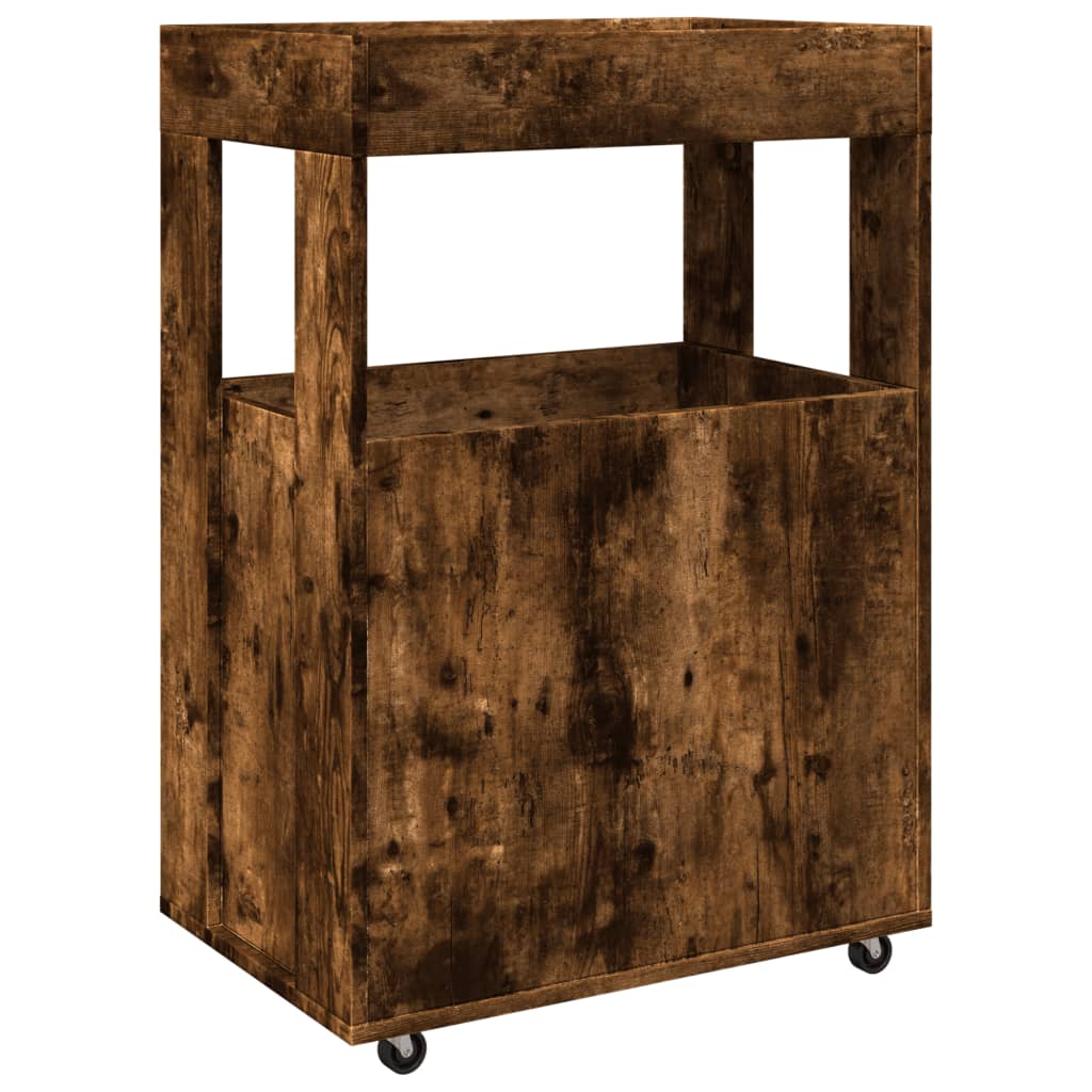 Drankkar 60x39,5x89 cm bewerkt hout gerookt eikenkleurig is nu te koop bij PeponiXL, paradijselijk wonen!