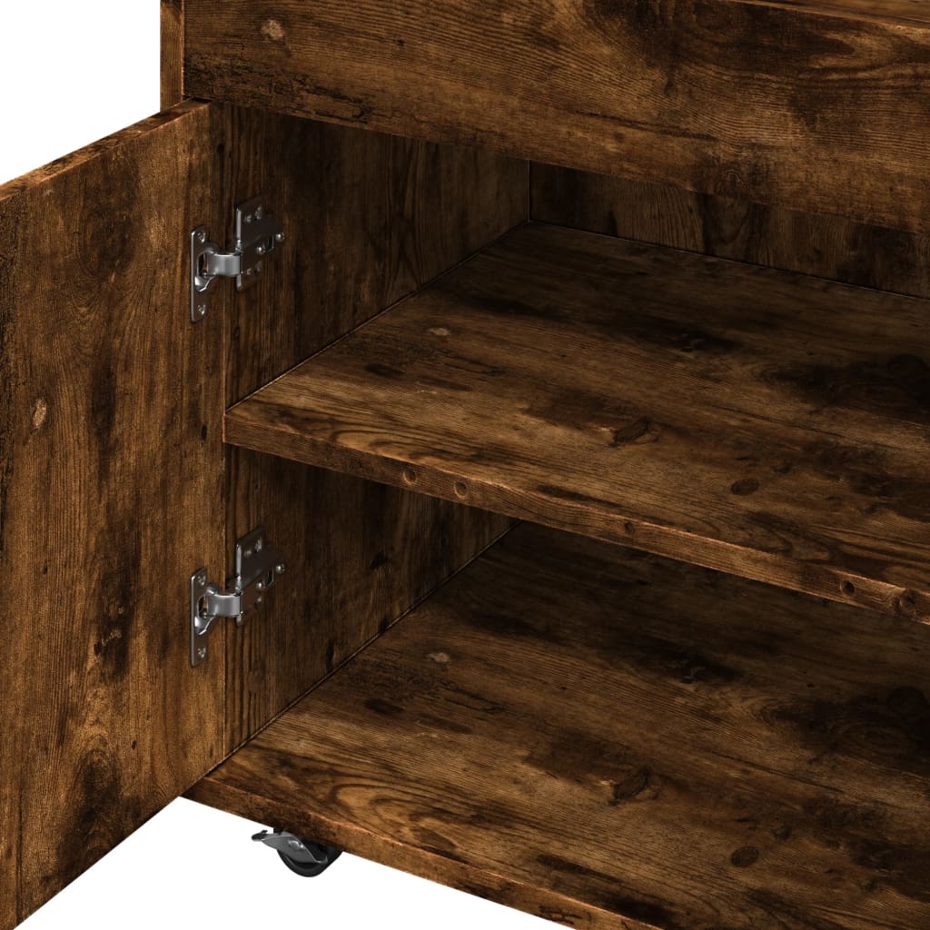 Drankkar 60x39,5x89 cm bewerkt hout gerookt eikenkleurig is nu te koop bij PeponiXL, paradijselijk wonen!
