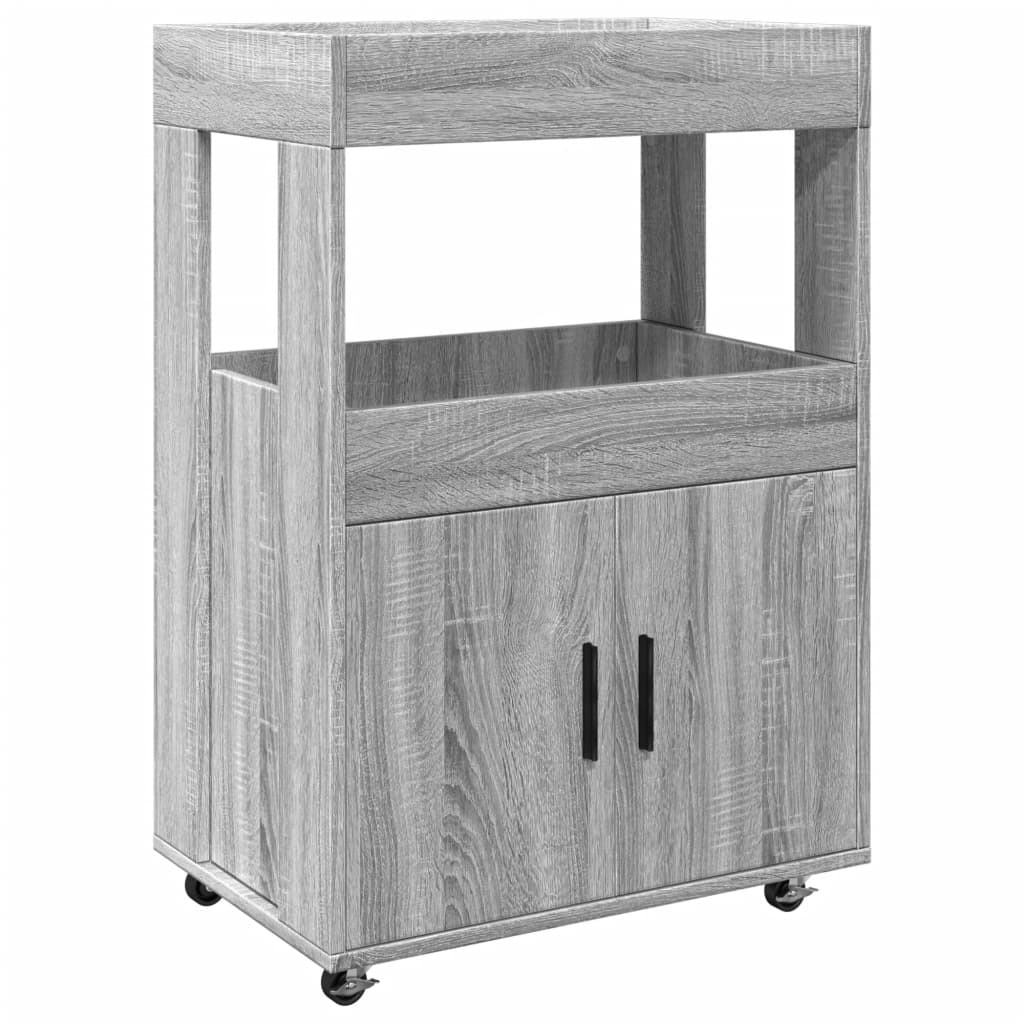 Drankkar 60x39,5x89 cm bewerkt hout grijs sonoma eikenkleurig is nu te koop bij PeponiXL, paradijselijk wonen!