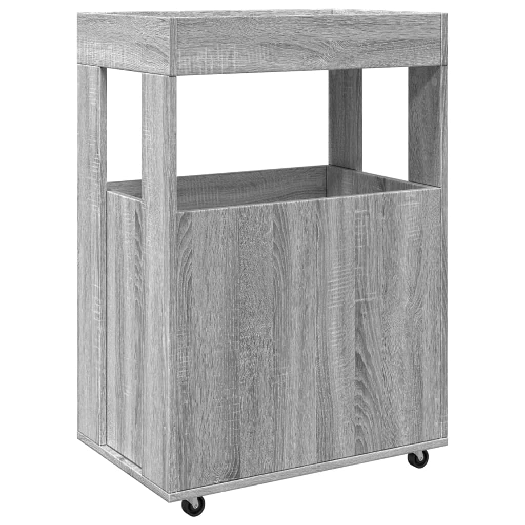 Drankkar 60x39,5x89 cm bewerkt hout grijs sonoma eikenkleurig is nu te koop bij PeponiXL, paradijselijk wonen!