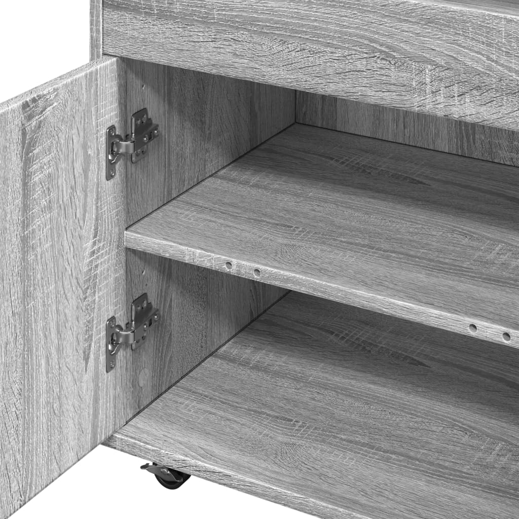Drankkar 60x39,5x89 cm bewerkt hout grijs sonoma eikenkleurig is nu te koop bij PeponiXL, paradijselijk wonen!