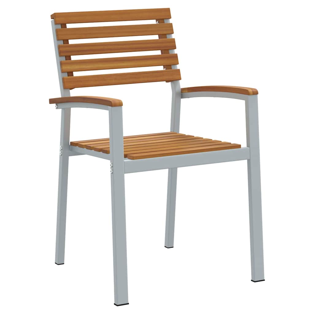 Tuin eettafelset 5 pcs Grijs Massief Acaciahout is nu te koop bij PeponiXL, paradijselijk wonen!