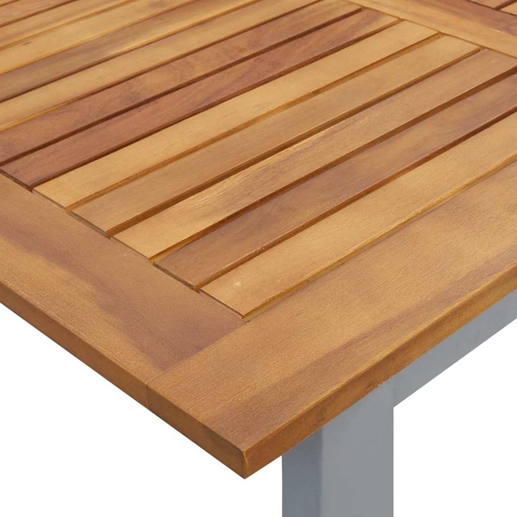 Tuin eettafelset 9 pcs Grijs Massief Acaciahout is nu te koop bij PeponiXL, paradijselijk wonen!