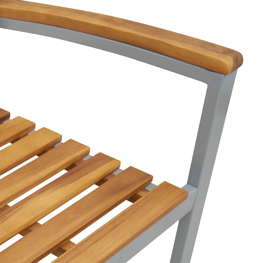 Tuin eettafelset 7 pcs Grijs Massief Acaciahout is nu te koop bij PeponiXL, paradijselijk wonen!