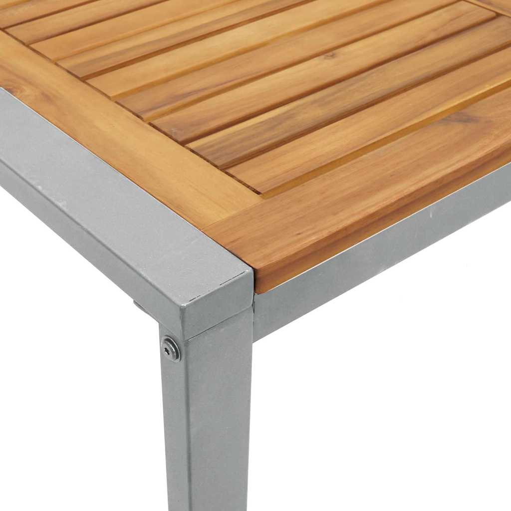 Tuin eettafelset 5 pcs Grijs Massief Acaciahout is nu te koop bij PeponiXL, paradijselijk wonen!