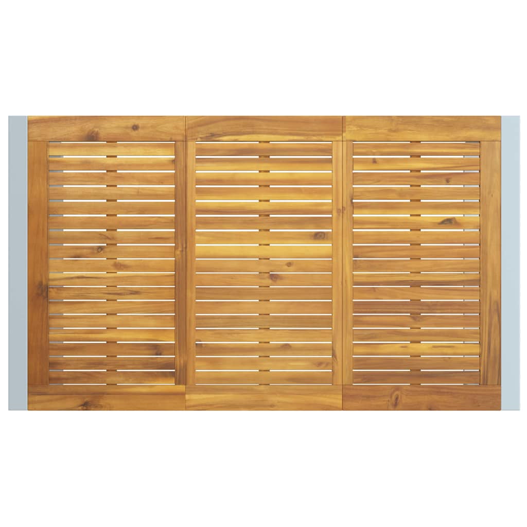 Tuin eettafelset 5 pcs Grijs Massief Acaciahout is nu te koop bij PeponiXL, paradijselijk wonen!