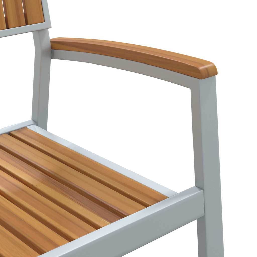 Tuin eettafelset 7 pcs Grijs Massief Acaciahout is nu te koop bij PeponiXL, paradijselijk wonen!