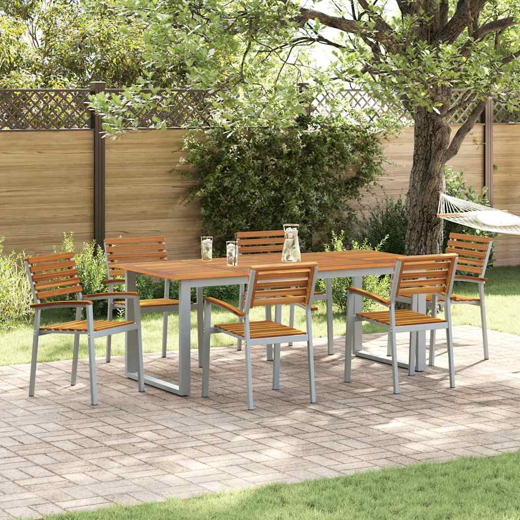 Tuinstoel 6 pcs Bruin 56 x 57 x 87 cm Massief Acaciahout is nu te koop bij PeponiXL, paradijselijk wonen!