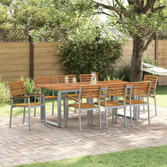 Tuinstoel 8 pcs Bruin 56 x 57 x 87 cm Massief Acaciahout is nu te koop bij PeponiXL, paradijselijk wonen!