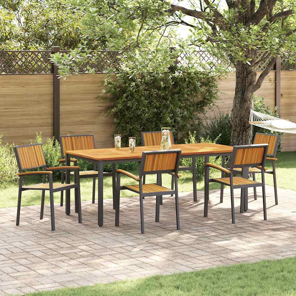 Stapelstoel 6 pcs Bruin 56 x 57 x 87 cm Massief Acaciahout is nu te koop bij PeponiXL, paradijselijk wonen!