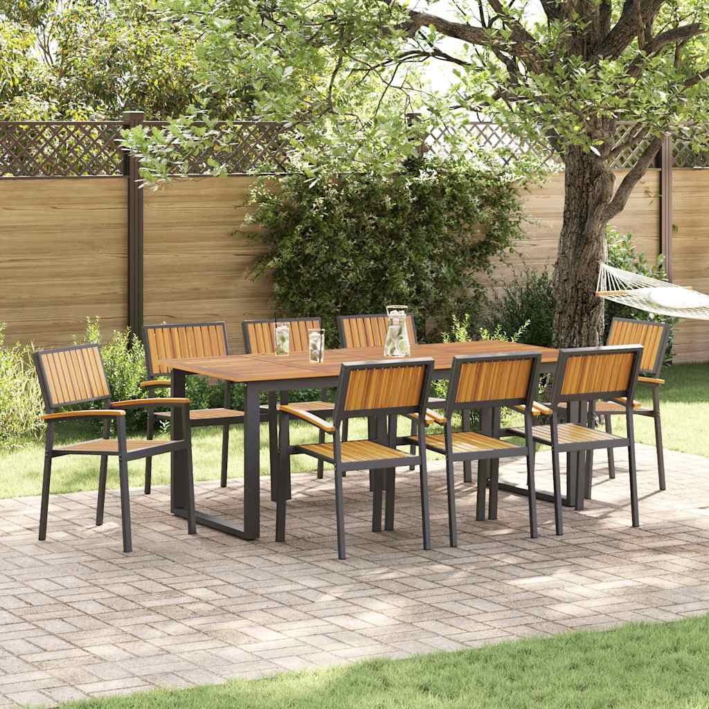 Stapelstoel 8 pcs Bruin 56 x 57 x 87 cm Massief Acaciahout is nu te koop bij PeponiXL, paradijselijk wonen!