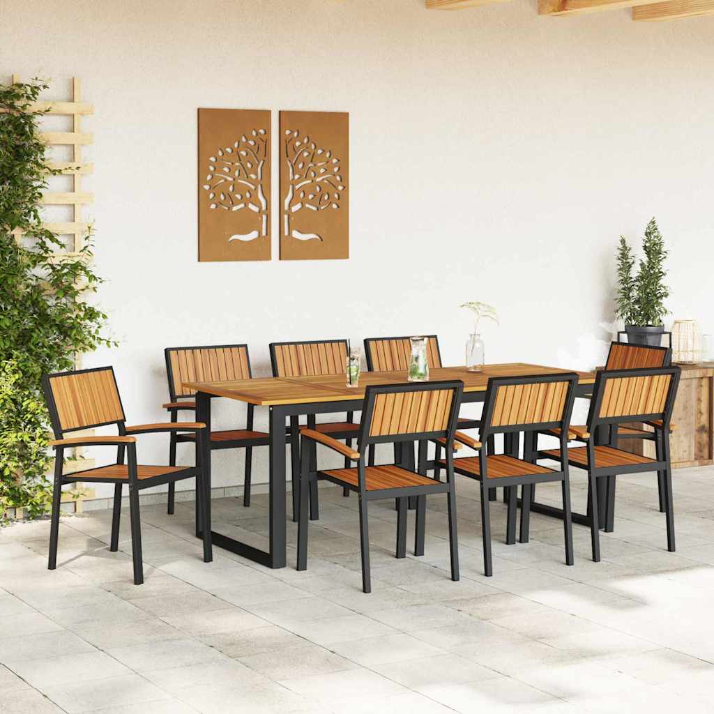 Stapelstoel 8 pcs Bruin 56 x 57 x 87 cm Massief Acaciahout is nu te koop bij PeponiXL, paradijselijk wonen!