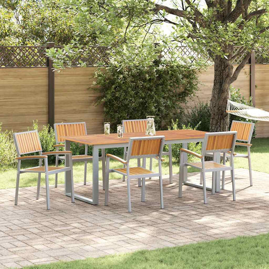 Stapelstoel 6 pcs Bruin 56 x 57 x 87 cm Massief Acaciahout is nu te koop bij PeponiXL, paradijselijk wonen!