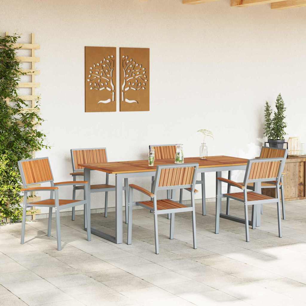 Stapelstoel 6 pcs Bruin 56 x 57 x 87 cm Massief Acaciahout is nu te koop bij PeponiXL, paradijselijk wonen!