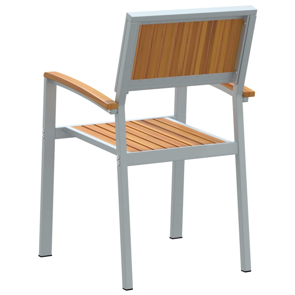 Stapelstoel 8 pcs Bruin 56 x 57 x 87 cm Massief Acaciahout is nu te koop bij PeponiXL, paradijselijk wonen!