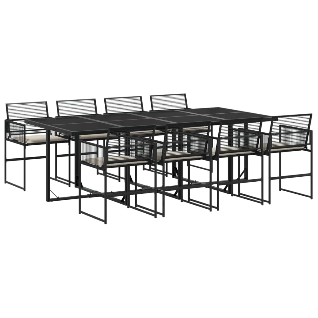 9-delige Tuinset poly rattan zwart is nu te koop bij PeponiXL, paradijselijk wonen!