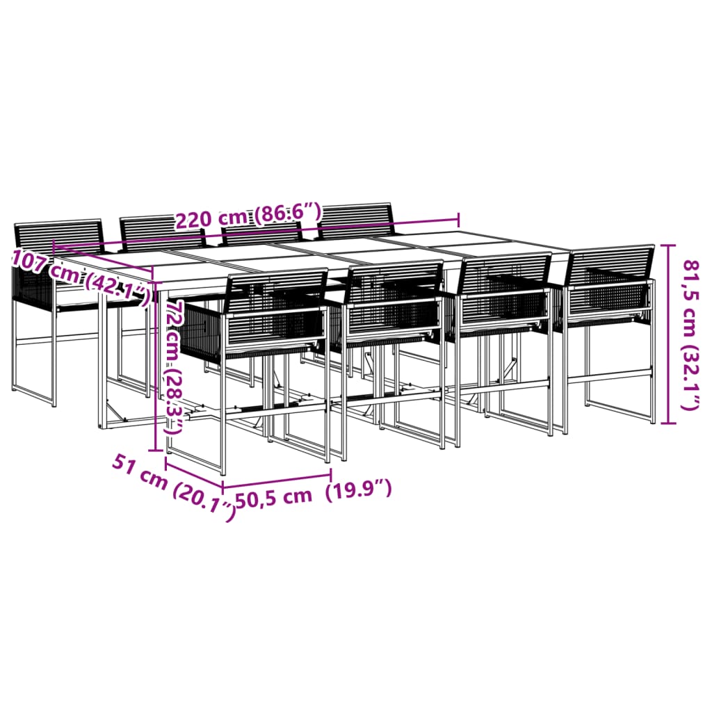 9-delige Tuinset poly rattan zwart is nu te koop bij PeponiXL, paradijselijk wonen!