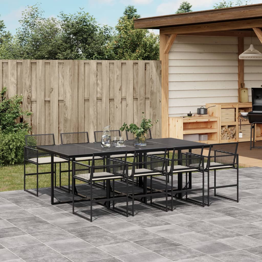 9-delige Tuinset poly rattan zwart is nu te koop bij PeponiXL, paradijselijk wonen!