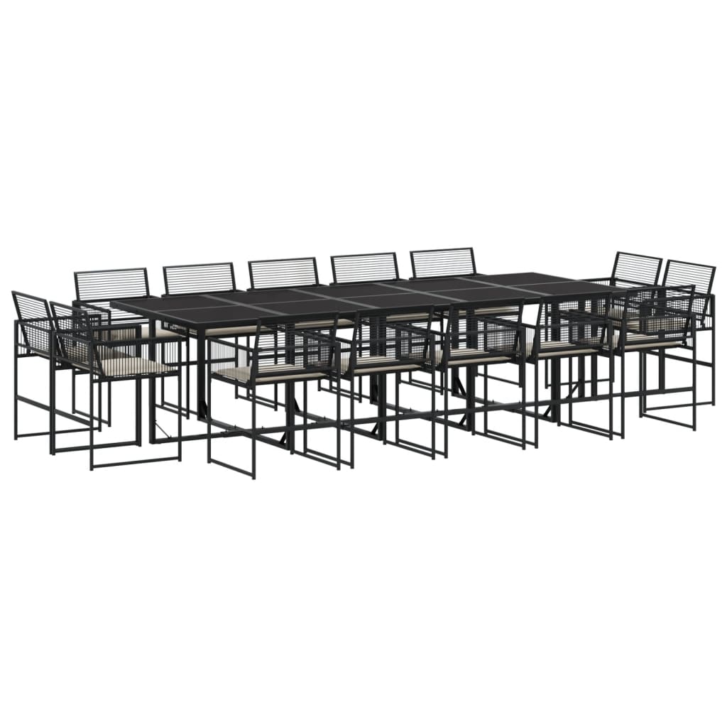 15-delige Tuinset met kussens poly rattan zwart is nu te koop bij PeponiXL, paradijselijk wonen!
