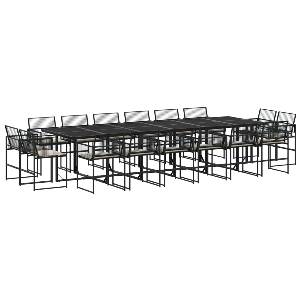 17-delige Tuinset met kussens poly rattan zwart is nu te koop bij PeponiXL, paradijselijk wonen!