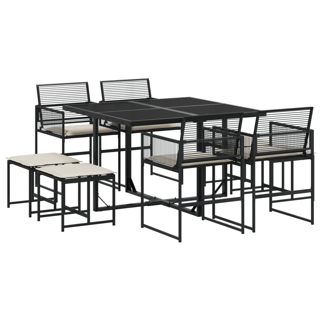 9-delige Tuinset poly rattan zwart is nu te koop bij PeponiXL, paradijselijk wonen!