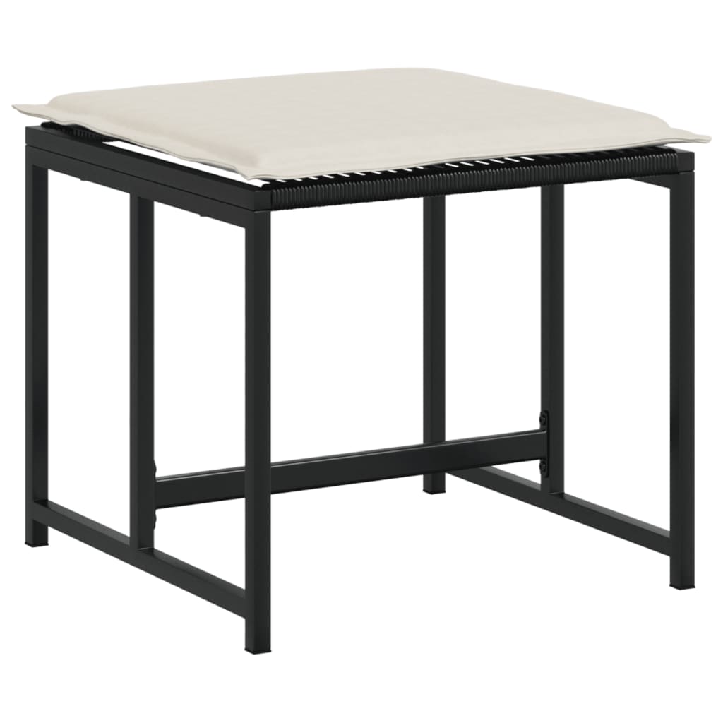 11-delige Tuinset met kussens poly rattan zwart is nu te koop bij PeponiXL, paradijselijk wonen!